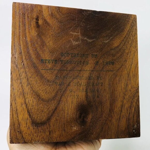 Vtg Carved Coal Underground Miner Black Diamonds 8.5" Man Statue Figurine Wood - Picture 7 of 8